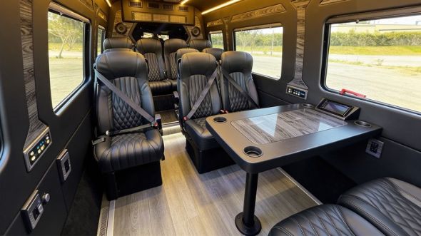mobile 12 passenger sprinter van interior